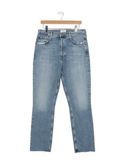 Pre-owned Agolde High-rise Straight Leg Jeans In Blue