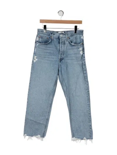 Pre-owned Agolde High-rise Straight Leg Jeans In Blue