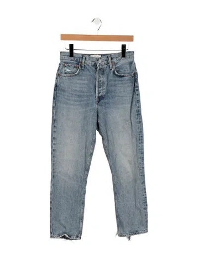 Pre-owned Agolde High-rise Straight Leg Jeans In Blue