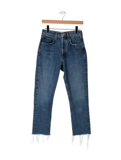 Pre-owned Agolde High-rise Straight Leg Jeans In Blue
