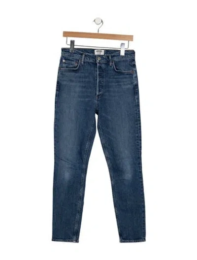 Pre-owned Agolde High-rise Straight Leg Jeans In Blue