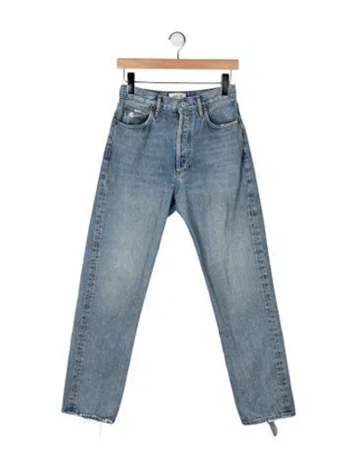 Pre-owned Agolde High-rise Straight Leg Jeans In Blue
