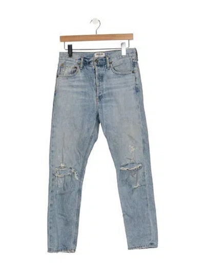 Pre-owned Agolde High-rise Straight Leg Jeans In Blue