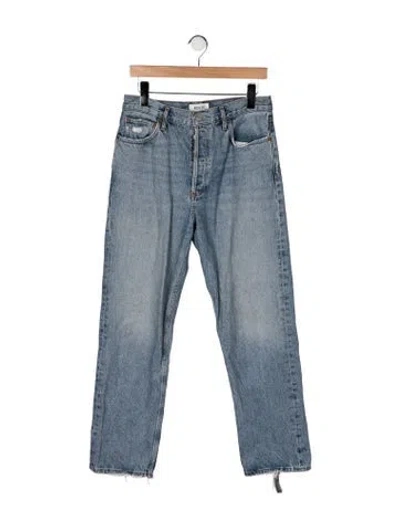 Pre-owned Agolde High-rise Straight Leg Jeans In Blue