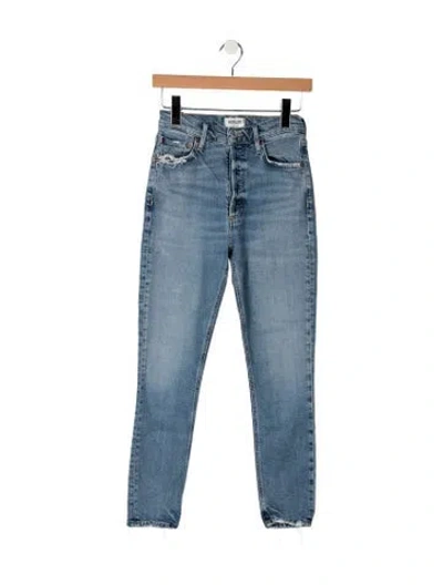 Pre-owned Agolde High-rise Straight Leg Jeans In Blue