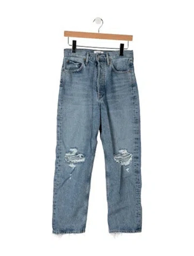 Pre-owned Agolde High-rise Straight Leg Jeans In Blue