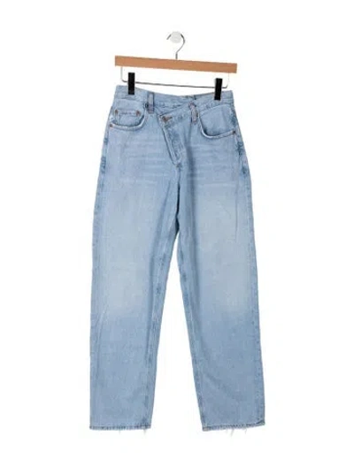 Pre-owned Agolde High-rise Straight Leg Jeans In Blue