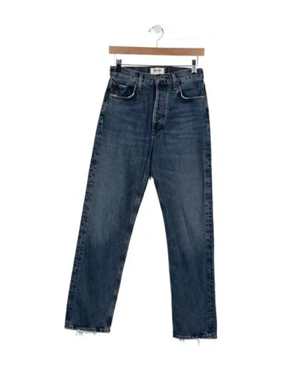 Pre-owned Agolde High-rise Straight Leg Jeans In Blue