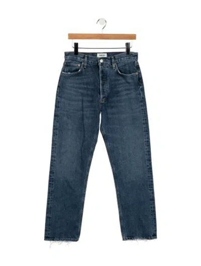 Pre-owned Agolde High-rise Straight Leg Jeans In Blue