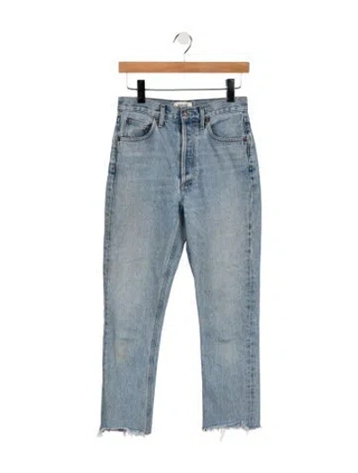 Pre-owned Agolde High-rise Straight Leg Jeans In Blue