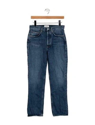 Pre-owned Agolde High-rise Straight Leg Jeans In Blue