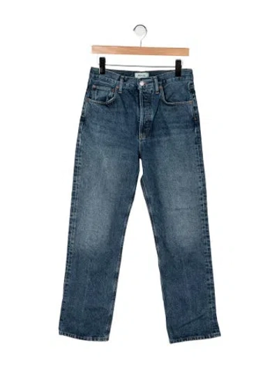 Pre-owned Agolde High-rise Straight Leg Jeans In Blue