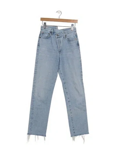 Pre-owned Agolde High-rise Straight Leg Jeans In Blue