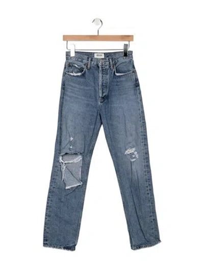 Pre-owned Agolde High-rise Straight Leg Jeans In Blue