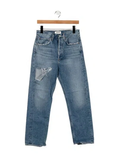 Pre-owned Agolde High-rise Straight Leg Jeans In Blue