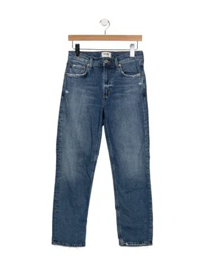 Pre-owned Agolde High-rise Straight Leg Jeans In Blue