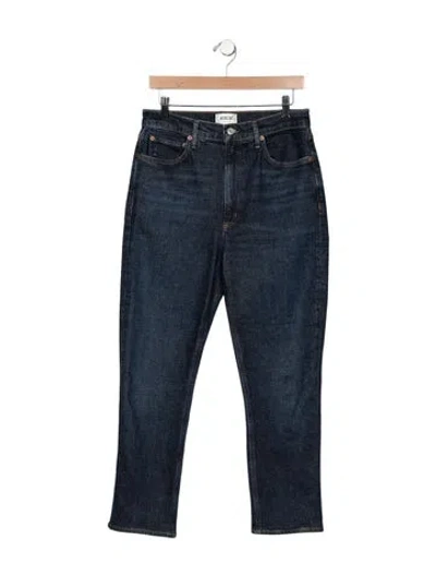 Pre-owned Agolde High-rise Straight Leg Jeans In Blue