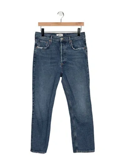 Pre-owned Agolde High-rise Straight Leg Jeans In Blue