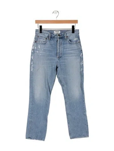 Pre-owned Agolde High-rise Straight Leg Jeans In Blue