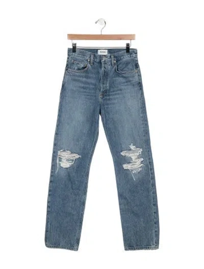 Pre-owned Agolde High-rise Straight Leg Jeans In Blue