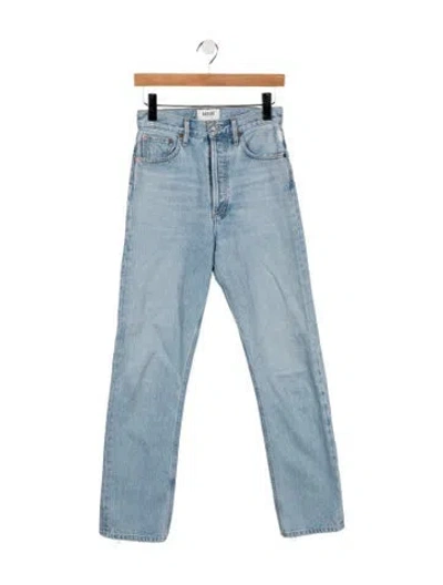 Pre-owned Agolde High-rise Straight Leg Jeans In Blue