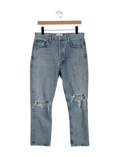 Pre-owned Agolde High-rise Straight Leg Jeans In Blue
