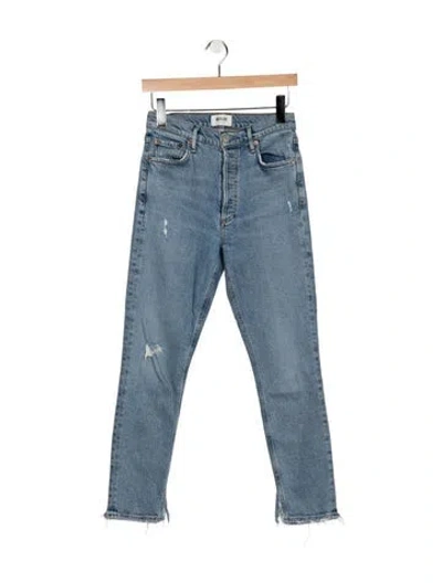 Pre-owned Agolde High-rise Straight Leg Jeans In Blue