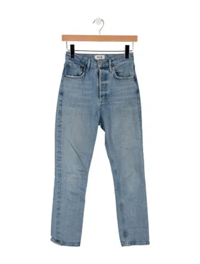 Pre-owned Agolde High-rise Straight Leg Jeans In Blue