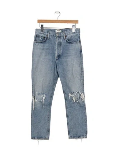 Pre-owned Agolde High-rise Straight Leg Jeans In Blue