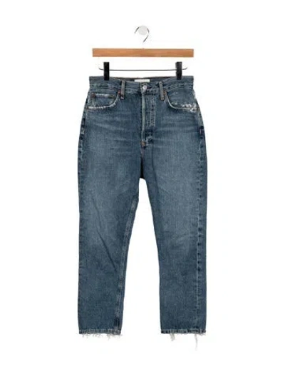 Pre-owned Agolde High-rise Straight Leg Jeans In Blue