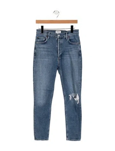 Pre-owned Agolde High-rise Straight Leg Jeans In Blue
