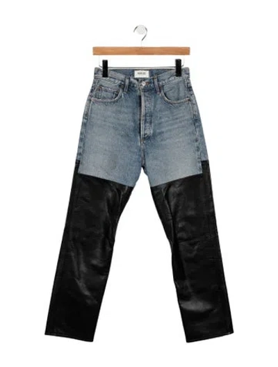 Pre-owned Agolde High-rise Straight Leg Jeans In Blue