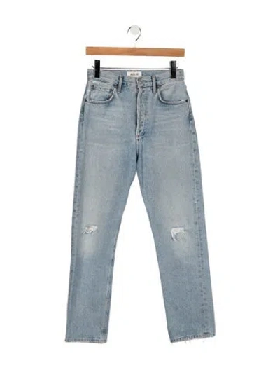 Pre-owned Agolde High-rise Straight Leg Jeans In Blue