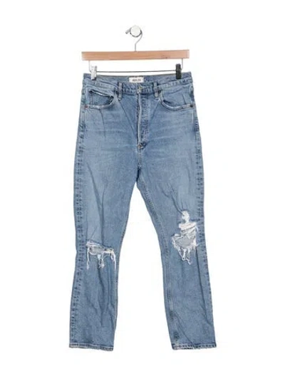 Pre-owned Agolde High-rise Straight Leg Jeans In Blue