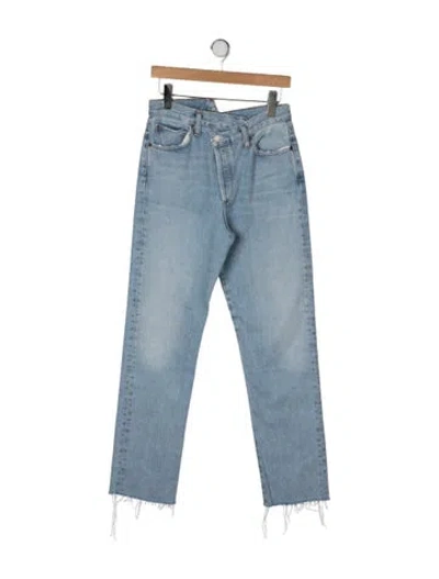 Pre-owned Agolde High-rise Straight Leg Jeans In Blue