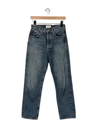 Pre-owned Agolde High-rise Straight Leg Jeans In Blue