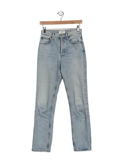 Pre-owned Agolde High-rise Straight Leg Jeans In Blue