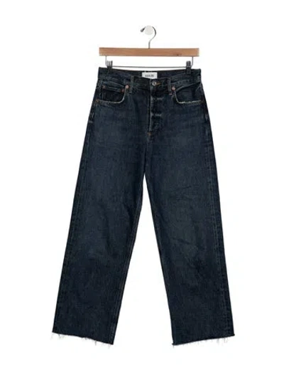 Pre-owned Agolde High-rise Straight Leg Jeans In Blue