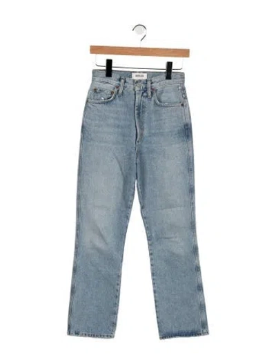 Pre-owned Agolde High-rise Straight Leg Jeans In Blue