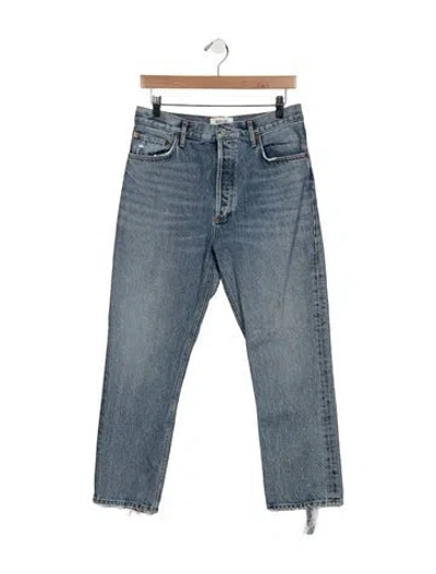 Pre-owned Agolde High-rise Straight Leg Jeans In Blue