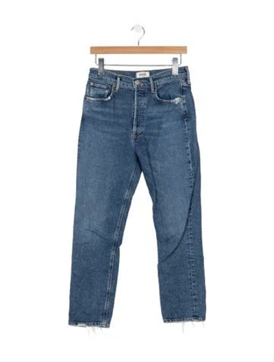 Pre-owned Agolde High-rise Straight Leg Jeans In Blue