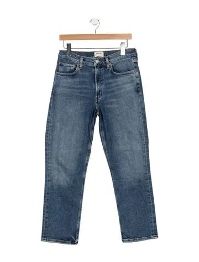 Pre-owned Agolde High-rise Straight Leg Jeans In Blue