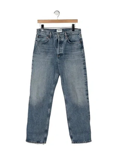 Pre-owned Agolde High-rise Straight Leg Jeans In Blue