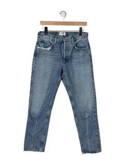Pre-owned Agolde High-rise Straight Leg Jeans In Blue