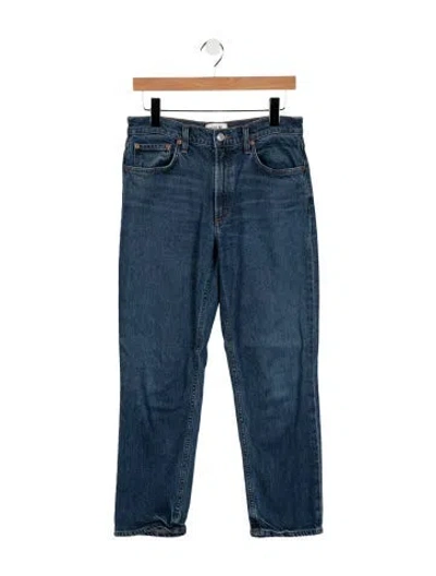 Pre-owned Agolde High-rise Straight Leg Jeans In Blue