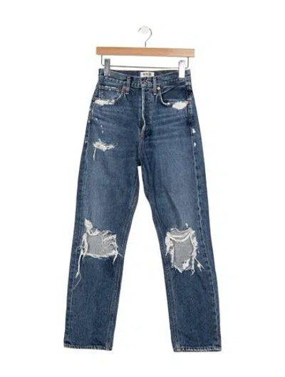 Pre-owned Agolde High-rise Straight Leg Jeans In Blue