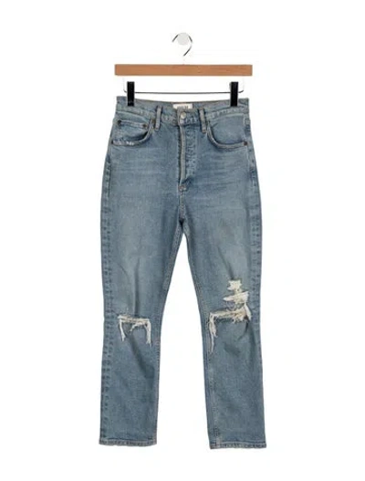 Pre-owned Agolde High-rise Straight Leg Jeans In Blue