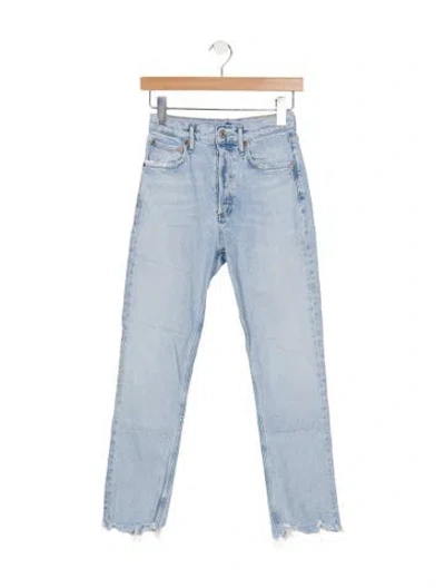 Pre-owned Agolde High-rise Straight Leg Jeans In Blue