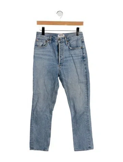 Pre-owned Agolde High-rise Straight Leg Jeans In Blue