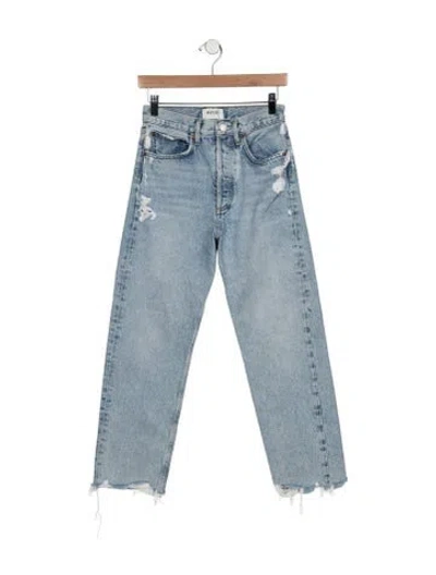 Pre-owned Agolde High-rise Straight Leg Jeans In Blue